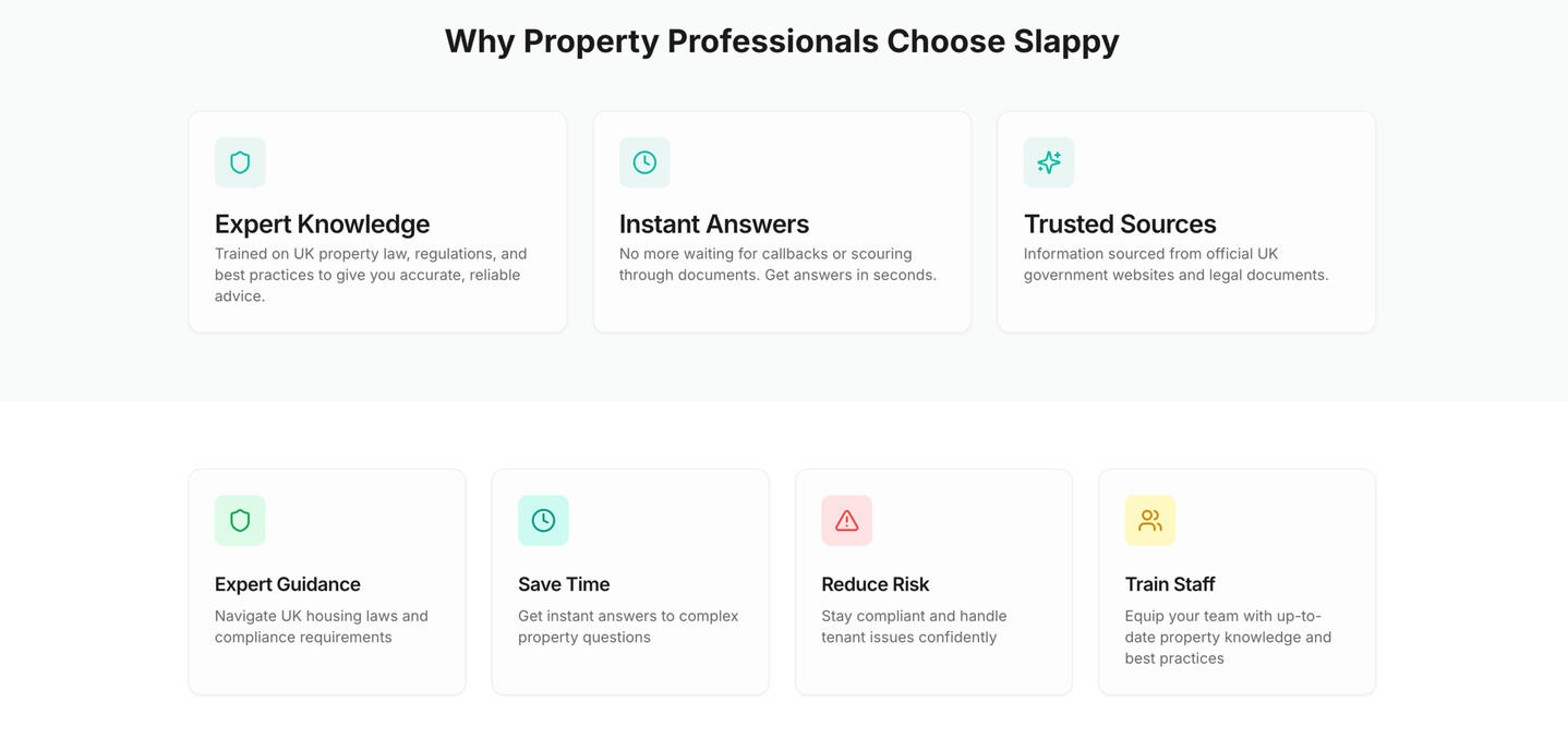 A modern, visually bold property tech Saas platform that functions as both an AI assistant and training tool for professionals in the property and construction industry. Built to make complex industry knowledge accessible and intuitive.
