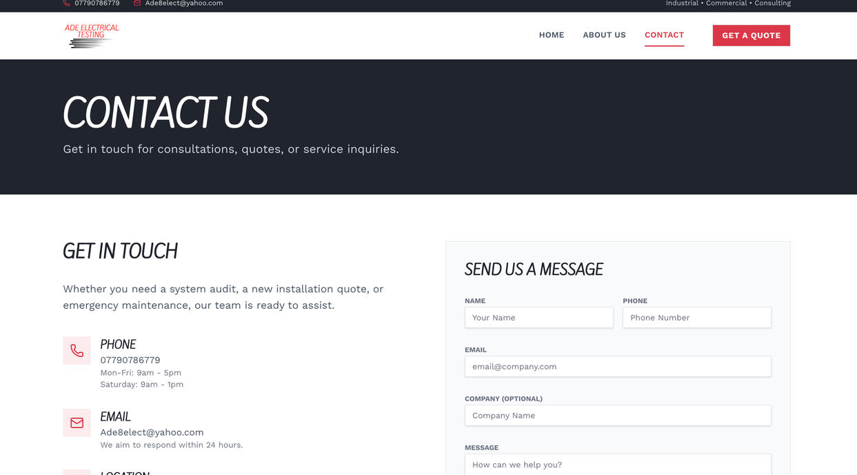The client wanted something simple, professional and easy to maintain, without the bells and whistles of a heavily animated website. I built a lightweight static website using HTML, CSS and JS, with an integrated contact form that requires no backend