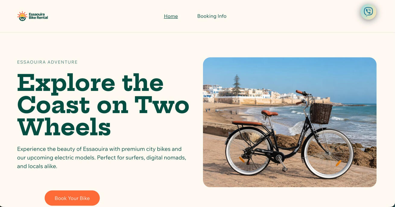 Wix-designed Bike rental business